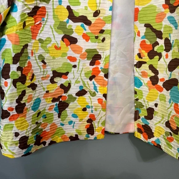 Silk Land Abstract Floral Open Jacket. 100% Silk. 3/4 Length Sleeve. Women’s 2X - Picture 5 of 10